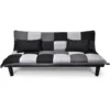 Divano Letto Clic Clac Mod. Russell In Tessuto Grigio Scuro-chiaro-nero