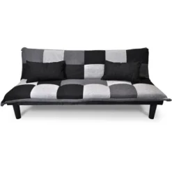 Divano Letto Clic Clac Mod. Russell In Tessuto Grigio Scuro-chiaro-nero