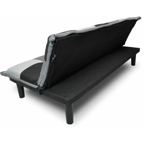 Divano Letto Clic Clac Mod. Russell In Tessuto Grigio Scuro-chiaro-nero 4 Divano Letto Clic Clac Mod. Russell In Tessuto Grigio Scuro-chiaro-nero - immagine 4