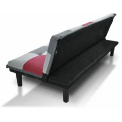 Divano Letto Clic Clac Mod. Russell In Tessuto Grigio Scuro - Rosso - Grigio Chiaro -Negozio al dettaglio VIDAXL || HOMCOM || Songmics 45297526 4