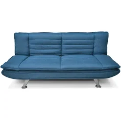 Divano Letto Clic Clac In Tessuto Blue Marino, Divano 3 Posti Mod. Iris