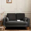 Divano In Tessuto Grigio Scuro - Bjorn - Divano A 2 Posti Con Gambe In Legno, Stile Scandinavo
