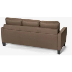 Divano Moderno Angolare 3 Posti Pouf 2 Cuscini Soggiorno Remissus Colore: Marrone -Negozio al dettaglio VIDAXL || HOMCOM || Songmics 46175576 5