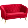 Divano Chester 2 Posti Velluto Rosso Per Casa Ufficio Camera Negozio