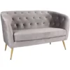 Divano Chester 2 Posti Velluto Grigio Per Casa Ufficio Camera Negozio
