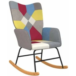 Sedia A Dondolo In Tessuto Patchwork VidaXL