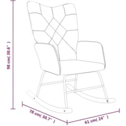 Sedia A Dondolo In Tessuto Patchwork VidaXL 7 Sedia A Dondolo In Tessuto Patchwork VidaXL -Negozio al dettaglio VIDAXL || HOMCOM || Songmics 46304855 3