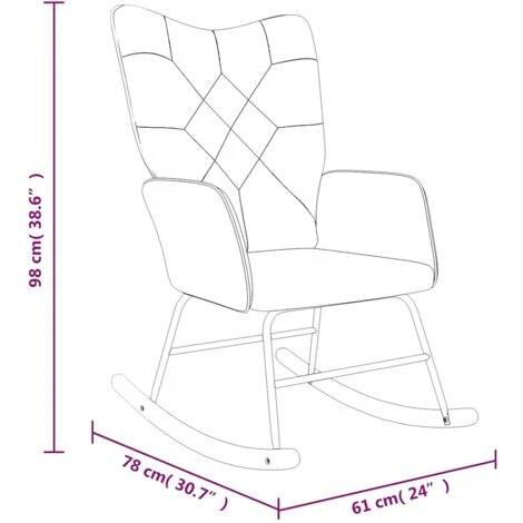 Sedia A Dondolo In Tessuto Patchwork VidaXL 3 Sedia A Dondolo In Tessuto Patchwork VidaXL - immagine 3