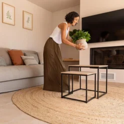 Set Di 2 Tavolini Nidificanti Di Diverse Dimensioni In Legno MDF E Colore Nero -Negozio al dettaglio VIDAXL || HOMCOM || Songmics 46891003 3