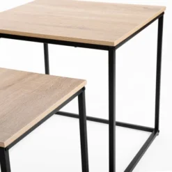 Set Di 2 Tavolini Nidificanti Di Diverse Dimensioni In Legno MDF E Colore Nero -Negozio al dettaglio VIDAXL || HOMCOM || Songmics 46891003 4