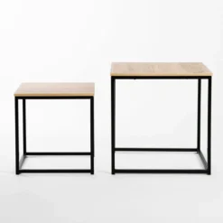 Set Di 2 Tavolini Nidificanti Di Diverse Dimensioni In Legno MDF E Colore Nero -Negozio al dettaglio VIDAXL || HOMCOM || Songmics 46891003 5