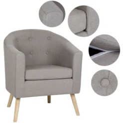 Divano,Poltrona Lounge Chair 64 X 60 X 70cm ,mobili Soggiorno Poltrona,grigio -Negozio al dettaglio VIDAXL || HOMCOM || Songmics 47301265 5