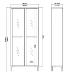 Vetrina Soggiorno 203 Cm Nero Opaco E Noce Con Due Ante E Cinque Ripiani Nero E Noce -Negozio al dettaglio VIDAXL || HOMCOM || Songmics 47577072 5