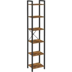 VASAGLE Libreria A 6 Ripiani, Scaffale Per Libri, Libreria Da Terra, Mensole Per Ufficio Studio Soggiorno Camera Da Letto Cucina, 40 X 30 X 187,5 Cm, Industriale, Marrone Vintage E Nero Da SONGMICS LLS101B01