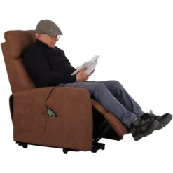 Poltrona Elettrica Tessuto Moderna Con Sistema Alzapersona Per Anziani Samoa Marrone -Negozio al dettaglio VIDAXL || HOMCOM || Songmics 47990594 4