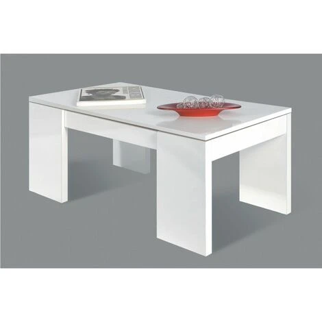 TAVOLINO ALZABILE VOSS BIANCO BRILLANTE I UNICO 2 TAVOLINO ALZABILE VOSS BIANCO BRILLANTE I UNICO - immagine 2