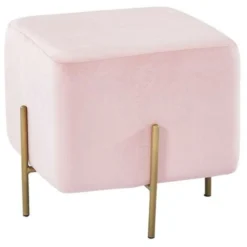 PUFF POGGIAPIEDI MALLOW VELVET ROSA CHIARO VELVET UNICO