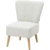 HOMCOM Poltrona Imbottita Per Soggiorno E Sala In Stile Nordico, Poltroncina Da Camera In Tessuto E Gambe In Legno - Bianco