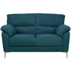 Divano In Tessuto A 2 Posti 146 Cm Braccioli Imbottito GIADA Petrolio