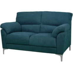 Divano In Tessuto A 2 Posti 146 Cm Braccioli Imbottito GIADA Petrolio -Negozio al dettaglio VIDAXL || HOMCOM || Songmics 48586469 3