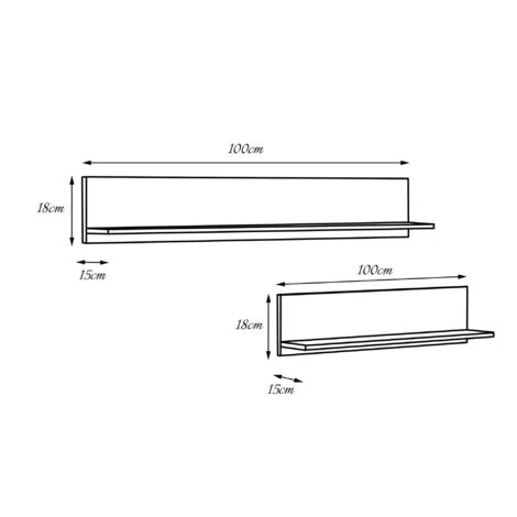 Dmora Set Di 2 Mensole Da Soggiorno, Scaffale A Muro, Ripiano Moderno, Cm 100x15h18, Colore Acero E Nero, Con Imballo Rinforzato 3 Dmora Set Di 2 Mensole Da Soggiorno, Scaffale A Muro, Ripiano Moderno, Cm 100x15h18, Colore Acero E Nero, Con Imballo Rinforzato - immagine 3