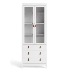 Vetrina Soggiorno 199 Cm Bianco Opaco Con Due Ante E Tre Cassetti Bianco -Negozio al dettaglio VIDAXL || HOMCOM || Songmics 49308432 4