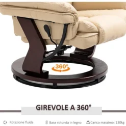 HOMCOM Set Poltrona Relax E Pouf Poggiapiedi, Girevole A 360° E Reclinabile, Similpelle PU 9 HOMCOM Set Poltrona Relax E Pouf Poggiapiedi, Girevole A 360° E Reclinabile, Similpelle PU -Negozio al dettaglio VIDAXL || HOMCOM || Songmics 49341412 5