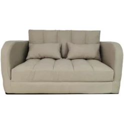 Rebeca Mobili Divano Letto Divanetto Pieghevole In Tessuto Beige Poliestere Da Soggiono