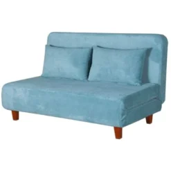 Divano Letto Apribile 2 Posti Basil Con 2 Cuscini In Tessuto Blumine