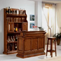 MOBILI 2G - MOBILE BAR CLASSICO ARTE POVERA IN LEGNO DI PIOPPO TINTA NOCE 8 MOBILI 2G - MOBILE BAR CLASSICO ARTE POVERA IN LEGNO DI PIOPPO TINTA NOCE -Negozio al dettaglio VIDAXL || HOMCOM || Songmics 50391811 4