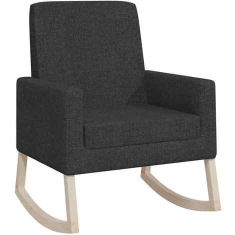 Sedia A Dondolo Nera In Tessuto VidaXL 1 Sedia A Dondolo Nera In Tessuto VidaXL