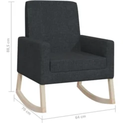 Sedia A Dondolo Nera In Tessuto VidaXL 7 Sedia A Dondolo Nera In Tessuto VidaXL -Negozio al dettaglio VIDAXL || HOMCOM || Songmics 50821577 3