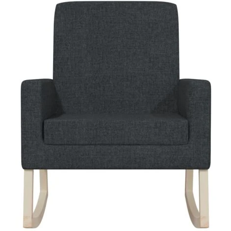 Sedia A Dondolo Nera In Tessuto VidaXL 4 Sedia A Dondolo Nera In Tessuto VidaXL - immagine 4