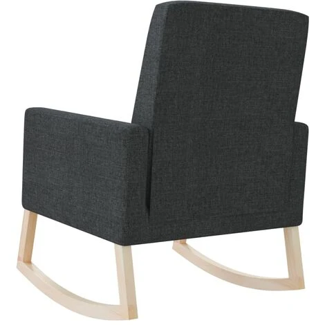 Sedia A Dondolo Nera In Tessuto VidaXL 5 Sedia A Dondolo Nera In Tessuto VidaXL - immagine 5