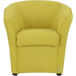 Poltrona A POZZETTO Tessuto, Made In Italy Colore Tessuto Giallo
