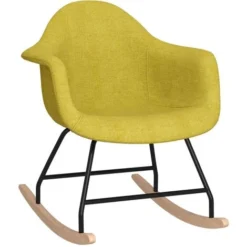 Sedia A Dondolo Verde In Tessuto VidaXL