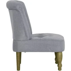 Poltrona In Stile Francese Grigio Chiaro In Tessuto -Negozio al dettaglio VIDAXL || HOMCOM || Songmics 51093355 4