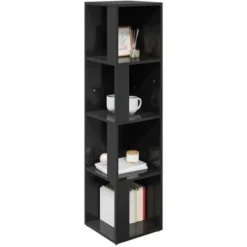 Armadio Angolare Nero Lucido 33x33x132 Cm In Truciolato -Negozio al dettaglio VIDAXL || HOMCOM || Songmics 51121314 4