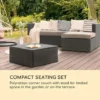 Blumfeldt Theia Lounge Set Mobili Da Giardino Divano Sgabello 5 Cuscini Nero
