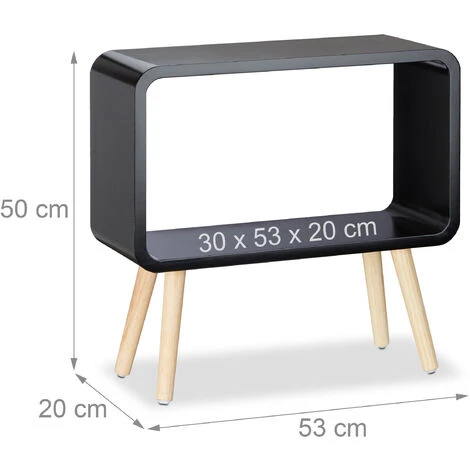 Relaxdays 1002192946 Tavolino Da Salotto E Comodino Basso, HxLxP: 50 X 53 X 20 Cm, Moderno, Legno MDF, Nero 3 Relaxdays 1002192946 Tavolino Da Salotto E Comodino Basso, HxLxP: 50 X 53 X 20 Cm, Moderno, Legno MDF, Nero - immagine 3