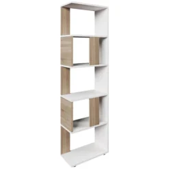 Scaffale Divisorio Sonoma/bianco Con 5 Scomparti Vicco