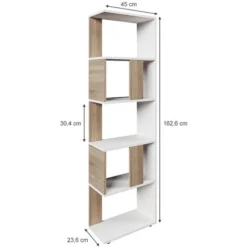 Scaffale Divisorio Sonoma/bianco Con 5 Scomparti Vicco -Negozio al dettaglio VIDAXL || HOMCOM || Songmics 52052718 3