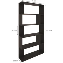 Scaffale Divisorio Grande Nero Con 5 Scomparti Vicco -Negozio al dettaglio VIDAXL || HOMCOM || Songmics 52052908 3