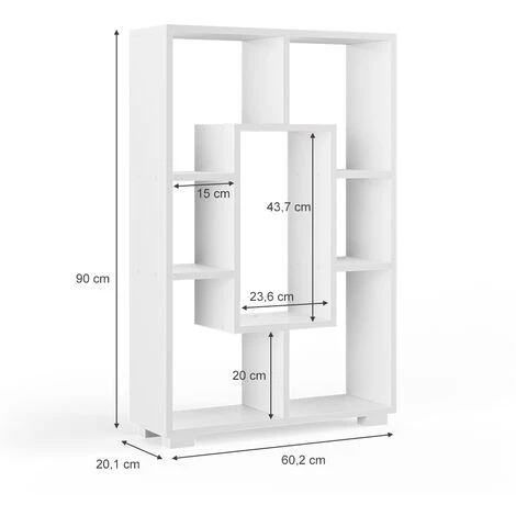 Scaffale „Domus“ Bianco Con 7 Scomparti Vicco 3 Scaffale „Domus“ Bianco Con 7 Scomparti Vicco - immagine 3
