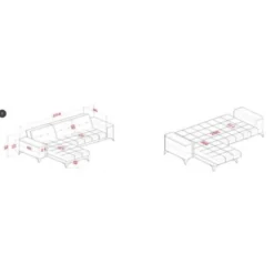 Divano Letto Ad Angolo 254X152 Cm Dubai Colore Marrone Marrone -Negozio al dettaglio VIDAXL || HOMCOM || Songmics 52061133 5