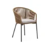 Kave Home - Sedia Yanet In Corda Beige E Gambe In Acciaio Zincato