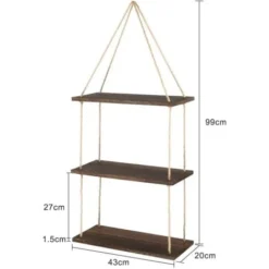 Mensole Sospese Da Muro Mensole Da Parete Mensole Con Corda 3 Ripiano Per Camera 7 Mensole Sospese Da Muro Mensole Da Parete Mensole Con Corda 3 Ripiano Per Camera -Negozio al dettaglio VIDAXL || HOMCOM || Songmics 53118619 3