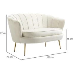 HOMCOM Divano Vintage 2 Posti Industrial Chic, Divanetto Francese Per Ingresso In Velluto, 130x77x77cm -Negozio al dettaglio VIDAXL || HOMCOM || Songmics 53540879 3