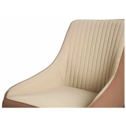 Poltrona Righe Beige Ecopelle Acciaio (51 X 92 X 65 Cm) -Negozio al dettaglio VIDAXL || HOMCOM || Songmics 53542295 3