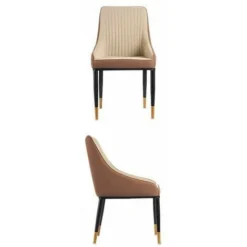 Poltrona Righe Beige Ecopelle Acciaio (51 X 92 X 65 Cm) -Negozio al dettaglio VIDAXL || HOMCOM || Songmics 53542295 4